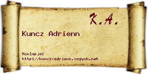 Kuncz Adrienn névjegykártya